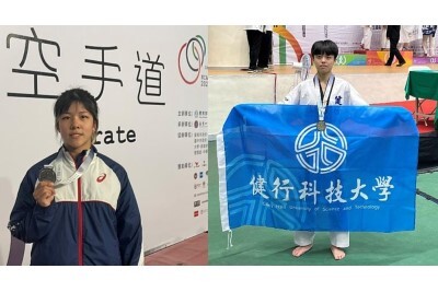 圖一、許芝菡同學榮獲空手道公開女子組個人對打第三量級第二名 圖二、潘韋慈同學榮獲跆拳道一般女子組 46公斤級第二名圖片